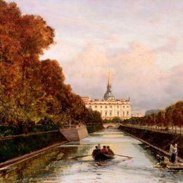 阿列克谢-博古洛波夫(Alexey  Bogolyubov)高清作品:View to Michaels Castle in Petersburg from Lebiazhy