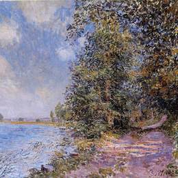 阿尔弗莱德·西斯莱(Alfred Sisley)高清作品:An August Afternoon near Veneux