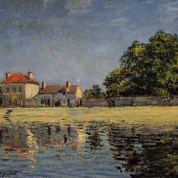 阿尔弗莱德·西斯莱(Alfred Sisley)高清作品:Banks of the Loing, Saint Mammes