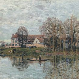 《塞利河畔的马里港》阿尔弗莱德·西斯莱(Alfred Sisley)高清作品欣赏