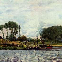 阿尔弗莱德·西斯莱(Alfred Sisley)高清作品:Boats at Bougival
