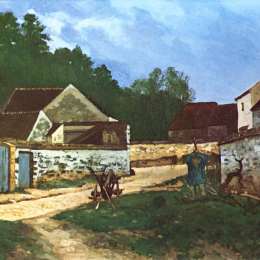 阿尔弗莱德·西斯莱(Alfred Sisley)高清作品:Dorfstrasse in Marlotte