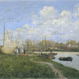 《渔民补网》阿尔弗莱德·西斯莱(Alfred Sisley)高清作品欣赏