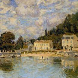 《马在马里勒罗浇水》阿尔弗莱德·西斯莱(Alfred Sisley)高清作品欣赏