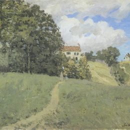 《房屋景观》阿尔弗莱德·西斯莱(Alfred Sisley)高清作品欣赏