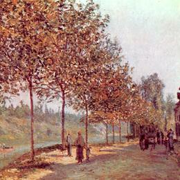 阿尔弗莱德·西斯莱(Alfred Sisley)高清作品:Morning in June (Saint Mammes et les Coteaux de la Celle)