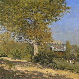 《卢浮宫附近》阿尔弗莱德·西斯莱(Alfred Sisley)高清作品欣赏