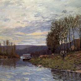 《他在布吉瓦尔》阿尔弗莱德·西斯莱(Alfred Sisley)高清作品欣赏