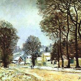 《路易威登的雪》阿尔弗莱德·西斯莱(Alfred Sisley)高清作品欣赏