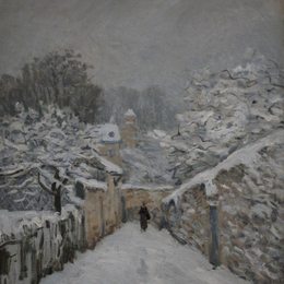 《路易威登的雪》阿尔弗莱德·西斯莱(Alfred Sisley)高清作品欣赏