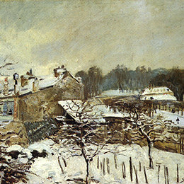 《卢维奇的雪效应》阿尔弗莱德·西斯莱(Alfred Sisley)高清作品欣赏