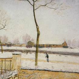 《雪景莫雷台》阿尔弗莱德·西斯莱(Alfred Sisley)高清作品欣赏