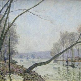 《塞纳河畔的秋天》阿尔弗莱德·西斯莱(Alfred Sisley)高清作品欣赏