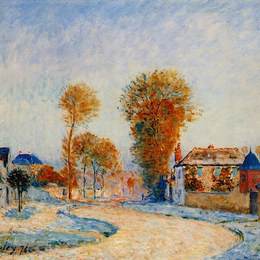 《第一次霜冻》阿尔弗莱德·西斯莱(Alfred Sisley)高清作品欣赏