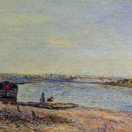 阿尔弗莱德·西斯莱(Alfred Sisley)高清作品:The Hills of Veneux, Seen from Saint Mammes