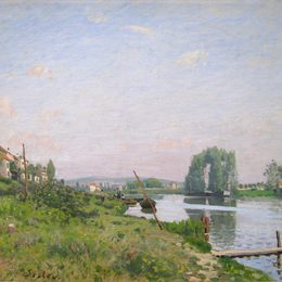 《圣丹尼斯岛》阿尔弗莱德·西斯莱(Alfred Sisley)高清作品欣赏