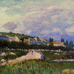 《洗衣店》阿尔弗莱德·西斯莱(Alfred Sisley)高清作品欣赏