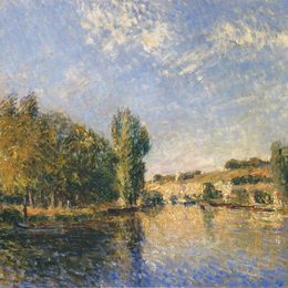 阿尔弗莱德·西斯莱(Alfred Sisley)高清作品:The Loing at Moret