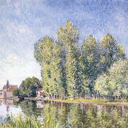 阿尔弗莱德·西斯莱(Alfred Sisley)高清作品:The Loing at Moret