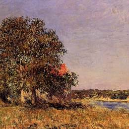 阿尔弗莱德·西斯莱(Alfred Sisley)高清作品:The Plain of Thomery and the Village of Champagne