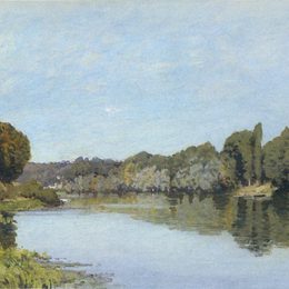 《布吉瓦尔的塞纳河》阿尔弗莱德·西斯莱(Alfred Sisley)高清作品欣赏