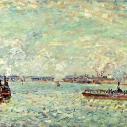 《塞纳河畔塞纳河》阿尔弗莱德·西斯莱(Alfred Sisley)高清作品欣赏