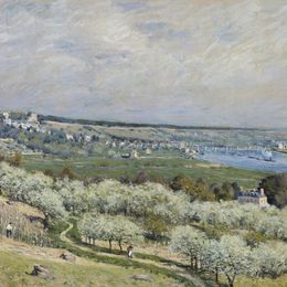 《圣日耳曼春天的露台》阿尔弗莱德·西斯莱(Alfred Sisley)高清作品欣赏