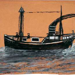 《黑色轮船》艾尔弗雷德沃利斯(Alfred Wallis)高清作品欣赏