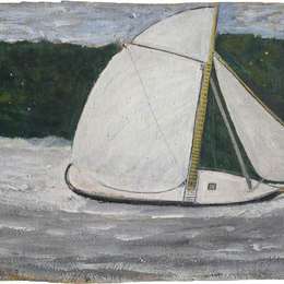 《满帆黄船》艾尔弗雷德沃利斯(Alfred Wallis)高清作品欣赏