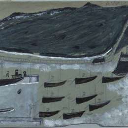 《在马鞍湾休息的小船》艾尔弗雷德沃利斯(Alfred Wallis)高清作品欣赏