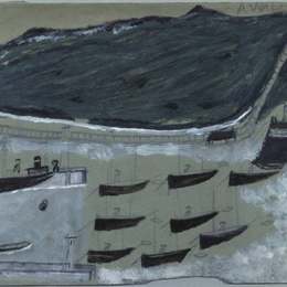 《在马鞍湾休息的小船》艾尔弗雷德沃利斯(Alfred Wallis)高清作品欣赏