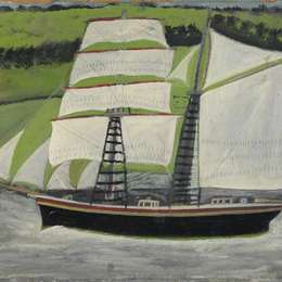 《帆船驶过绿色田野》艾尔弗雷德沃利斯(Alfred Wallis)高清作品欣赏