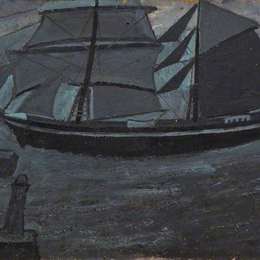 《灰纵帆船》艾尔弗雷德沃利斯(Alfred Wallis)高清作品欣赏