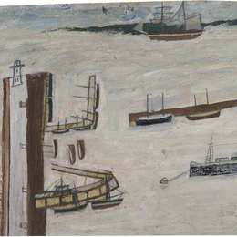 《海港风光》艾尔弗雷德沃利斯(Alfred Wallis)高清作品欣赏