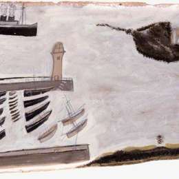 《海港，圣艾夫斯，康沃尔》艾尔弗雷德沃利斯(Alfred Wallis)高清作品欣赏
