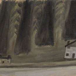 《房子和大树》艾尔弗雷德沃利斯(Alfred Wallis)高清作品欣赏