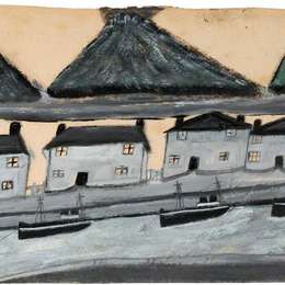 《房子和窑炉》艾尔弗雷德沃利斯(Alfred Wallis)高清作品欣赏