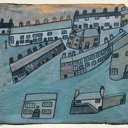 《康沃尔圣艾夫斯的住宅》艾尔弗雷德沃利斯(Alfred Wallis)高清作品欣赏