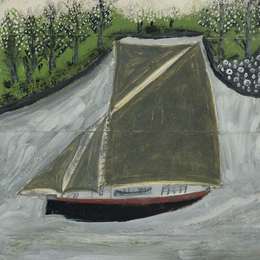 《帆船和果园1937》艾尔弗雷德沃利斯(Alfred Wallis)高清作品欣赏
