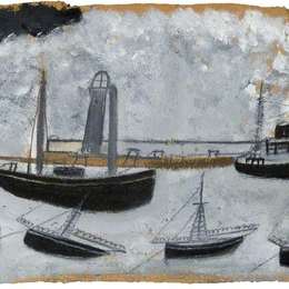 《船在港口》艾尔弗雷德沃利斯(Alfred Wallis)高清作品欣赏