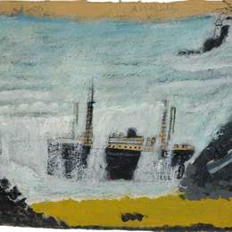 《沉船1号，阿尔巴的残骸》艾尔弗雷德沃利斯(Alfred Wallis)高清作品欣赏