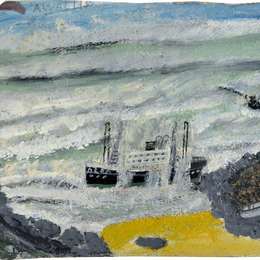 《沉船2，阿尔巴的残骸》艾尔弗雷德沃利斯(Alfred Wallis)高清作品欣赏