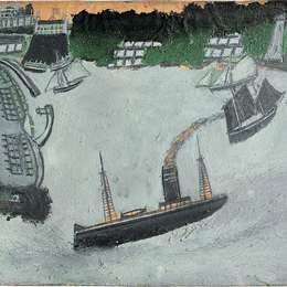 《圣艾夫斯港湾》艾尔弗雷德沃利斯(Alfred Wallis)高清作品欣赏