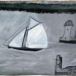 《圣艾夫斯港。白色帆船》艾尔弗雷德沃利斯(Alfred Wallis)高清作品欣赏
