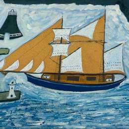 《蓝色船》艾尔弗雷德沃利斯(Alfred Wallis)高清作品欣赏