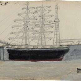 《三桅船》艾尔弗雷德沃利斯(Alfred Wallis)高清作品欣赏