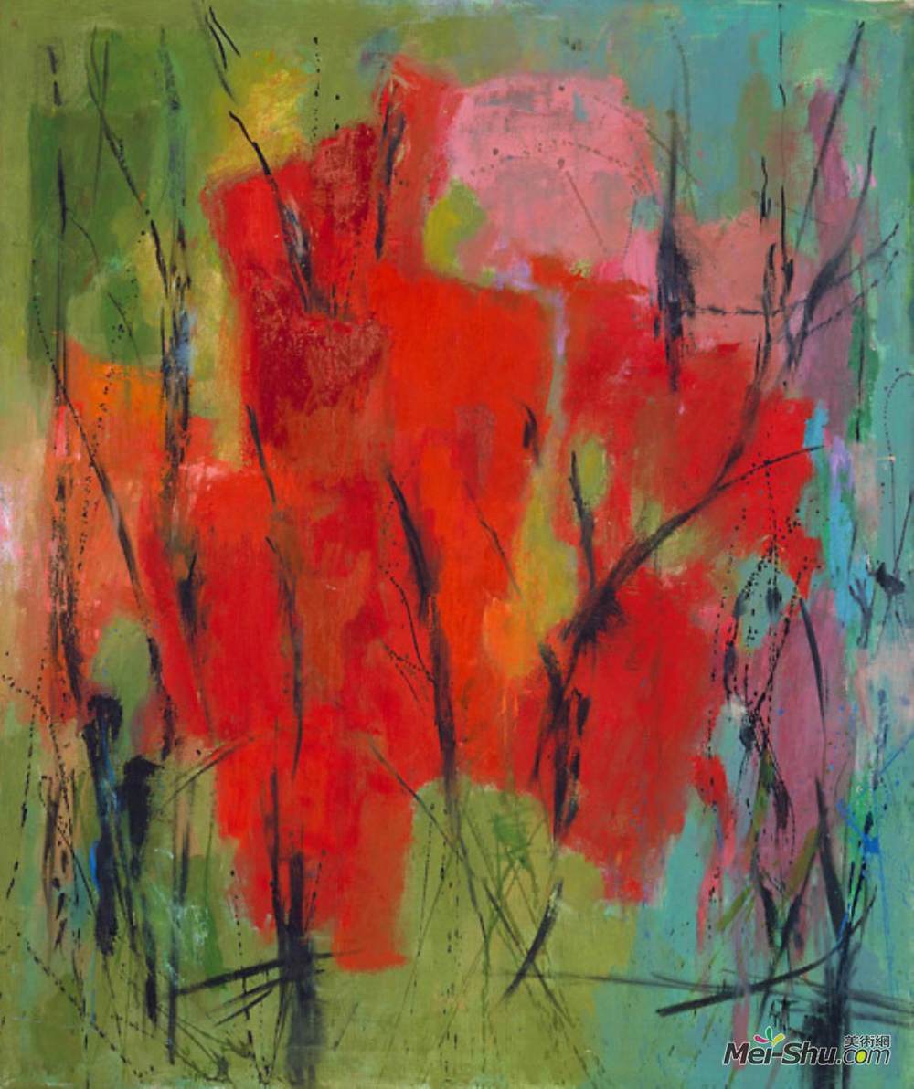 《红色抽象》作品名:红色抽象艺术家:奥尔马·托马斯年代:1960风格
