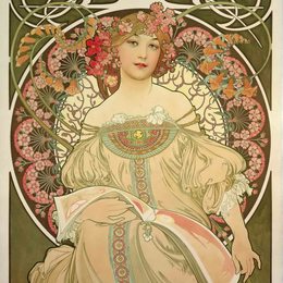 《香槟打印机发行商》阿尔丰斯·慕夏(Alphonse Mucha)高清作品欣赏