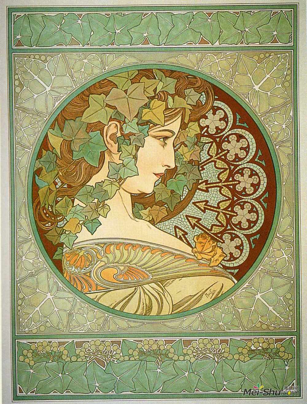 阿尔丰斯·慕夏(alphonse mucha)高清作品《月桂树》