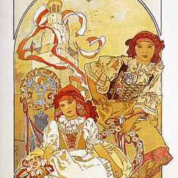 阿尔丰斯·慕夏(Alphonse Mucha)高清作品:Regional Exhibition in Ivancice